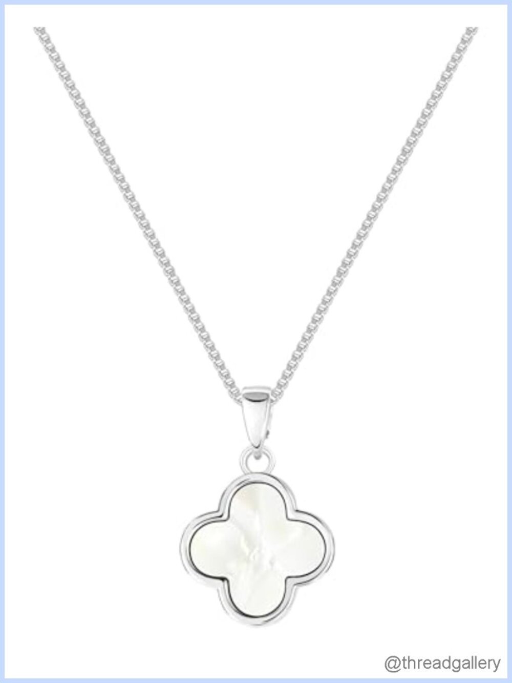 14K Gold Clover Necklace Four Leaf Pendant Cubic Zirconia Mother of Pearl Box